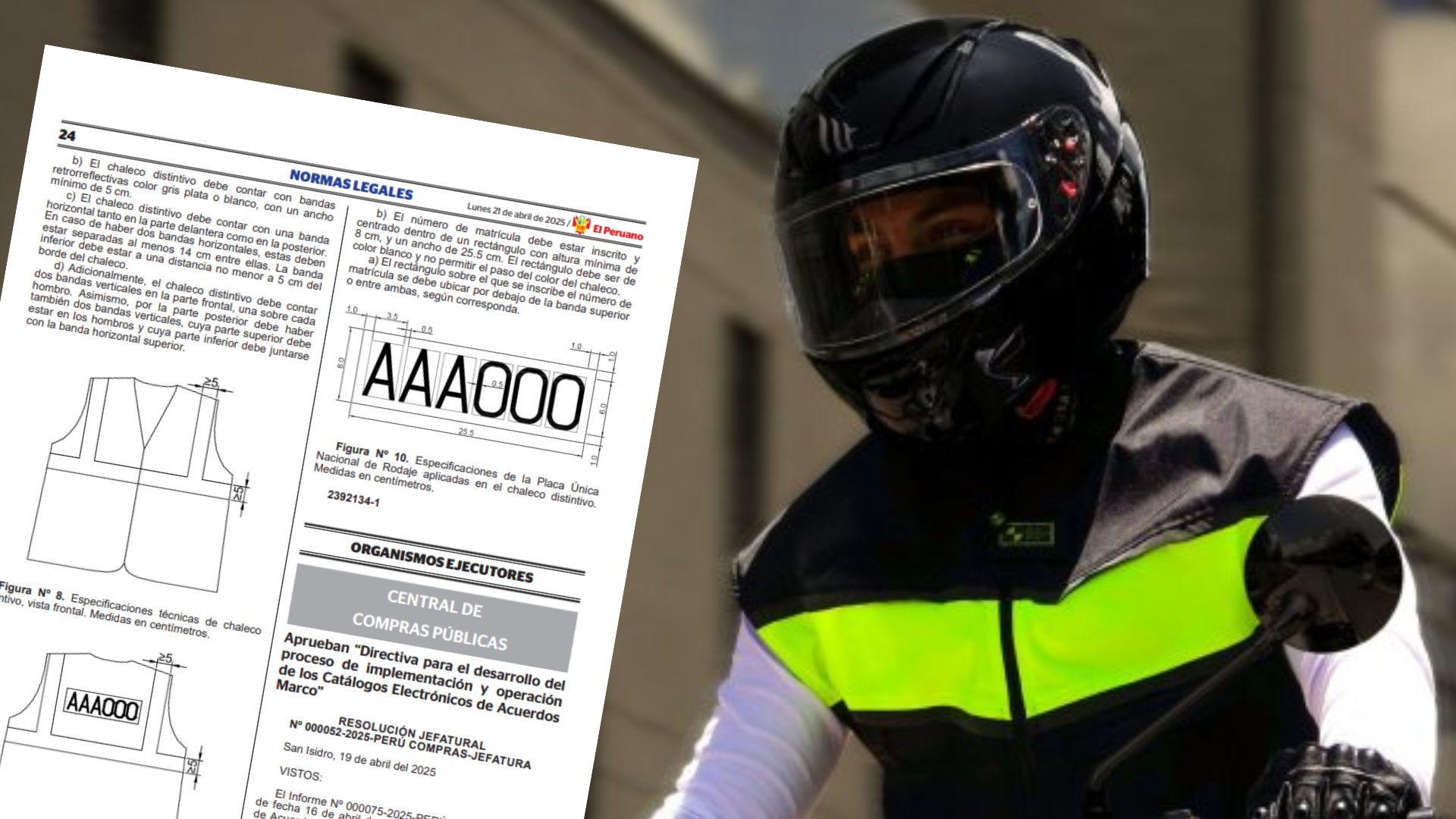 Es oficial: todos los motociclistas deberán usar chaleco con número de placa y visores transparentes para circular en el Perú - Infobae