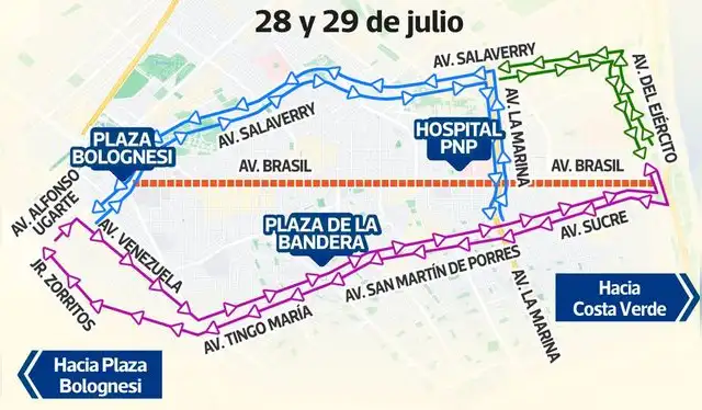 Desvíos Parada Militar: revisa el plan de desvío vehicular y rutas alternas  para este 28 y 29 de julio | Fiestas Patrias | Municipalidad de Lima | Avenida  Brasil | Gran Parada Militar | Sociedad | La República