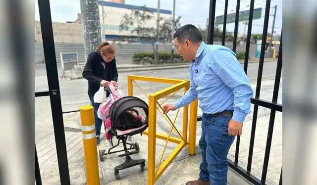 Se han colocado dos tranqueras en el Jr. Santos Chocano, en la urbanización San Joaquín, como parte de un plan piloto. Foto: Municipalidad de Bellavista.