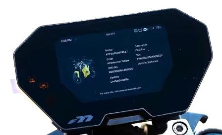 También tiene acceso a datos técnicos de la moto, intervalos de mantenimineto, etc,
