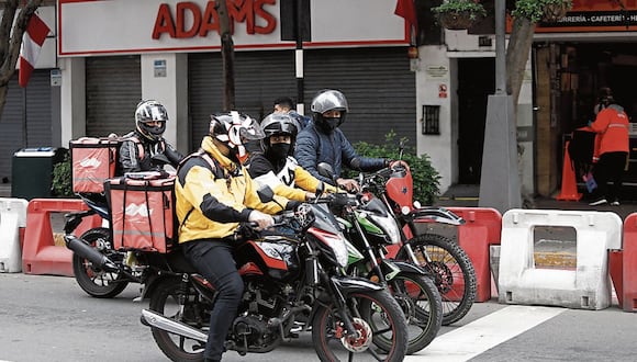 Trabajadores en motos podrán prestar servicio de delivery si cumplen con tener GPS y estar empadronado. (Foto: Francisco Neyra | GEC)