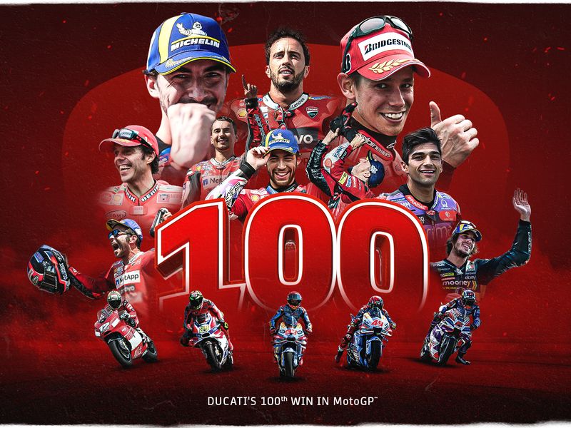 El club de las 100 victorias: Ducati alcanza un hito histórico en MotoGP™