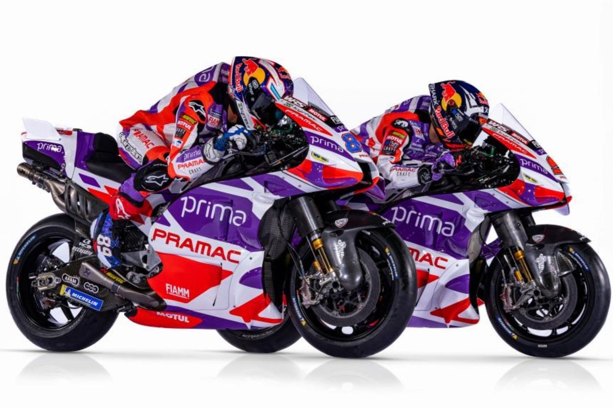 Jorge Martín y Johann Zarco con las Ducati Desmosedici GP23 de Pramac (FOTO: Pramac Racing)