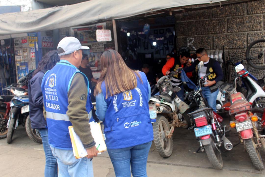 Municipalidad de Trujillo clausura talleres de motocicletas