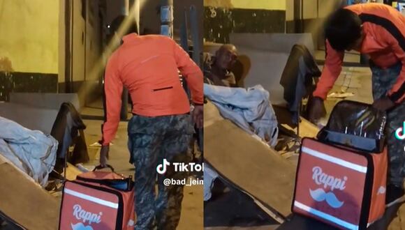 Este caso pasó en Perú e hizo sensibilizar a muchas personas: "Adivinen que voy a hacer con la comida del señor", dijo Jeims en su video (Foto: @bad_jeims / TikTok)