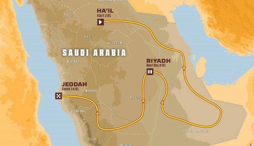 Recorrido del Dakar 2022. Fuente: Dakar.com
