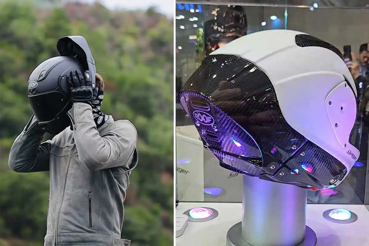 Roof Djagger : le casque intégral qui s'enfile par l'arrière fait sensation à l'EICMA 2025 - Honda-moto.fr