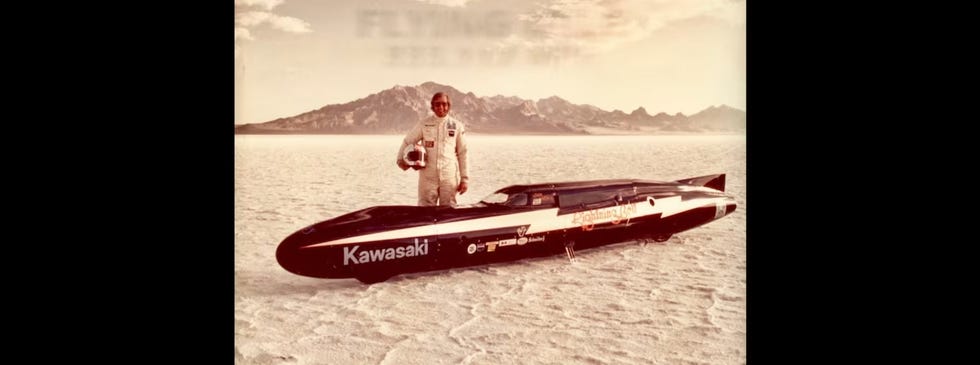 land speed record attempt vehicle on a salt flat