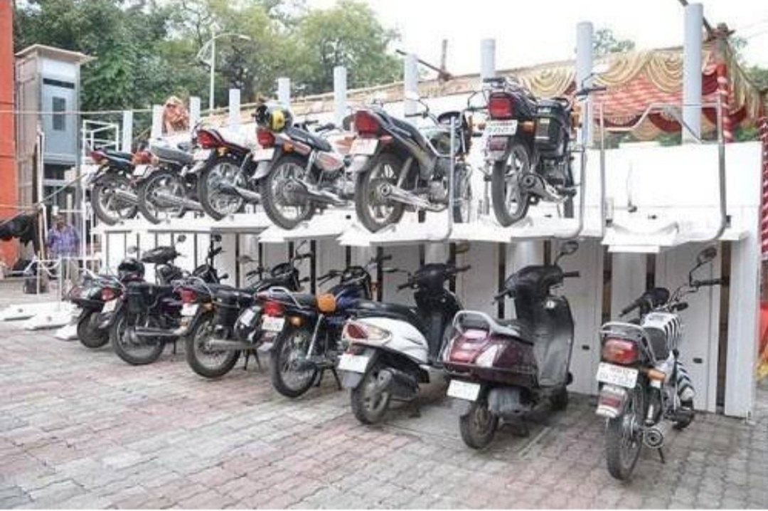 Shree Shivay Mild Steel Bike Parking Lift, 500 kg, | ID: 24936551530