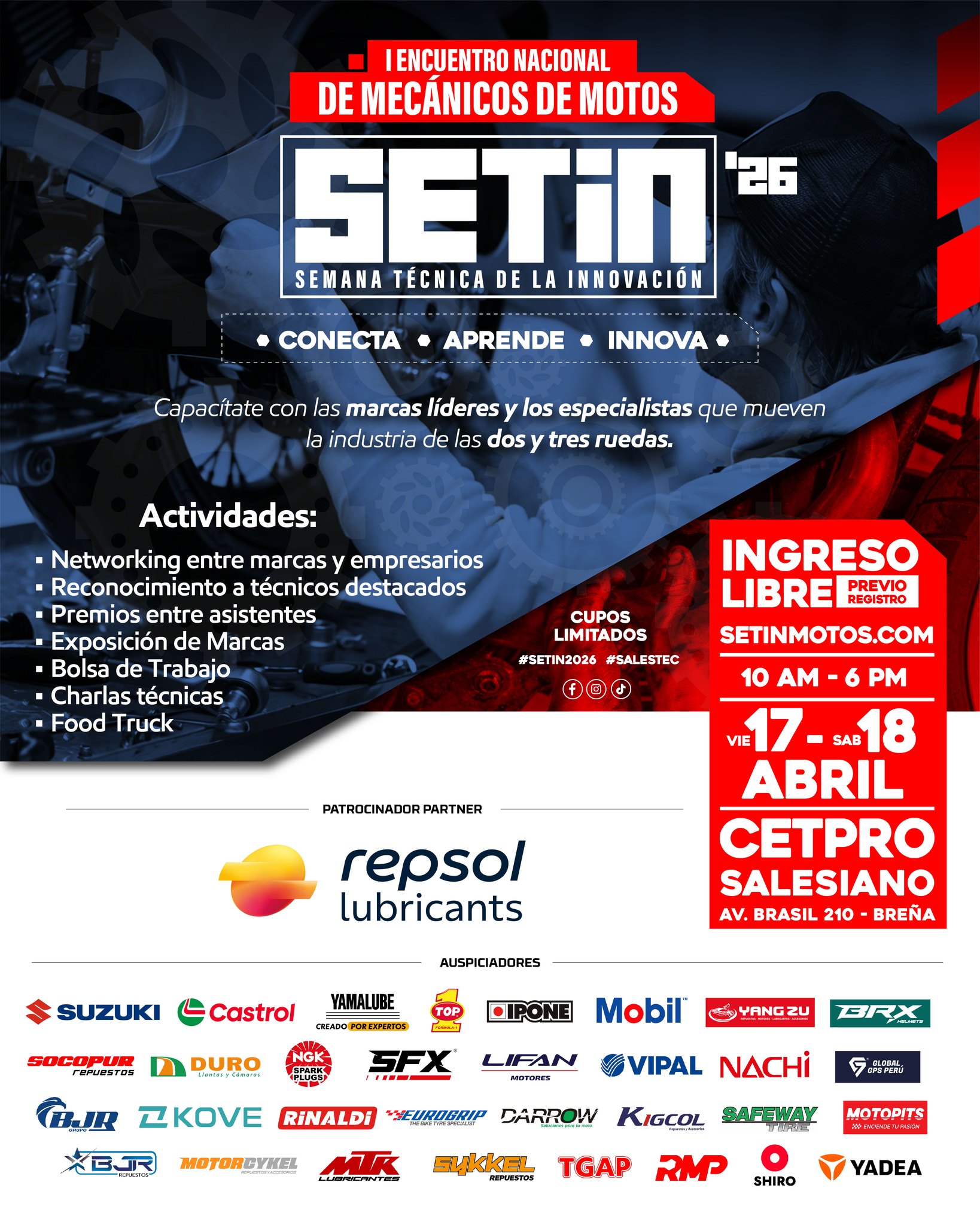 setn 2026 encuentro nacional de mecanicos de motos lima salestec